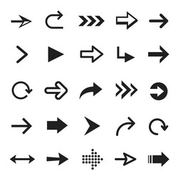 Arrow symbol icon set simplicity theme Royalty Free Vector