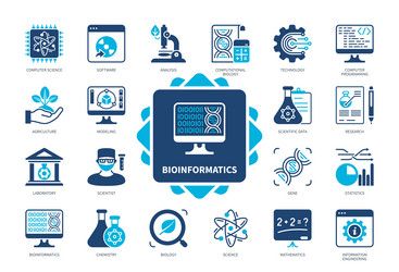 Bioinformatics Icon Set - Solid Style vector image