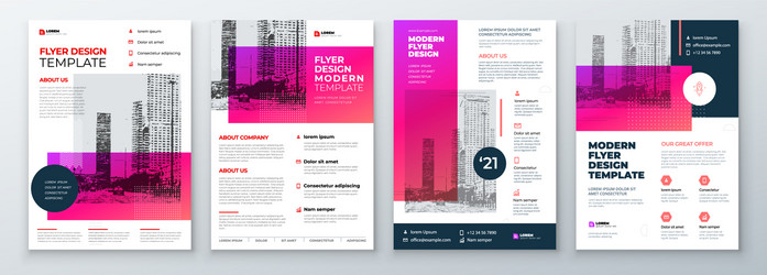 Flyer design set modern background vector