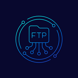 ftp icon with a file folder linear design vector image