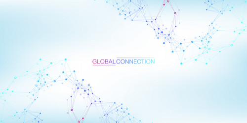 global network connection banner design template vector image