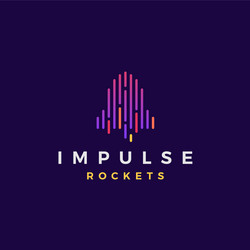 Impulse wave rocket logo icon vector