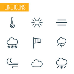 meteorology outlines set collection of wind vector