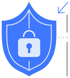 data security shield with a padlock representing vector image