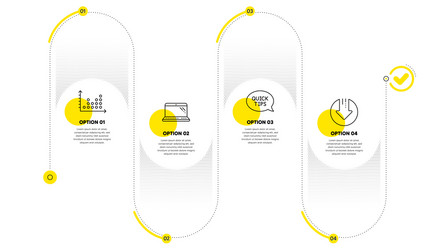 dot plot quickstart guide and laptop icons set vector