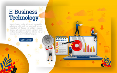 E-business with the latest technology flat vector