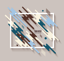 flat white frame with geometric pattern can vector image