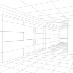 interior office outlined tracing vector