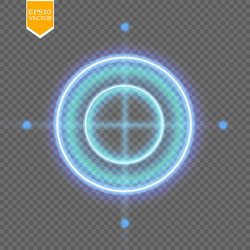neon target isolated game interface element vector image