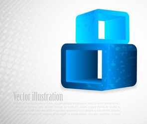 background with 3d element in blue color vector image