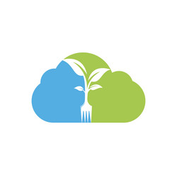 Fork tree logo design Royalty Free Vector Image