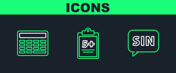 set line mathematics function sine calculator vector image