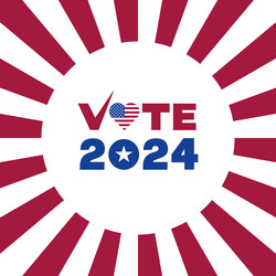sunburst circular design with vote text vector image