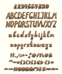 three dimensional font with a full set of elements vector image