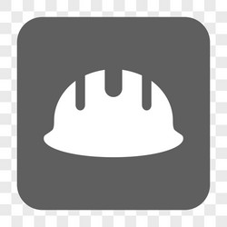 builder hardhat rounded square button vector image