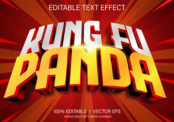 kung fu panda text effect with modern style vector image