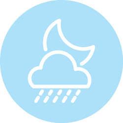 moon with clouds and rain block flat style vector image