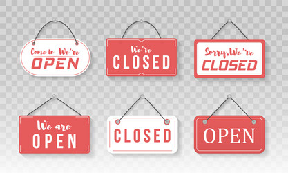 Open closed sign Royalty Free Vector Image - VectorStock