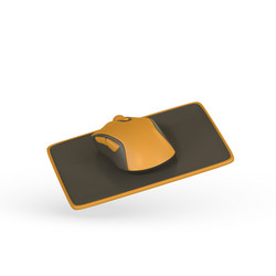 realistic 3d computer wireless mouse on pad vector image