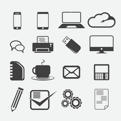 universal outline icons for web and mobile vector image