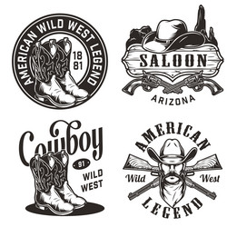 Wild West Emblems & Icons vector image