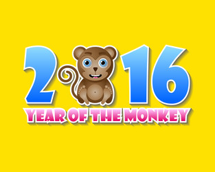 2016 year monkey chinese animal sign vector