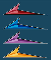 abstract arrow shape polygon set vector image