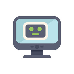 computer monitor displaying robot face vector image