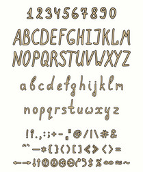 handwritten font with a full set of elements vector image
