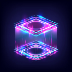 Quantum Data Cube - Digital Network vector image