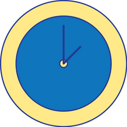 full color circle wall clock time object vector