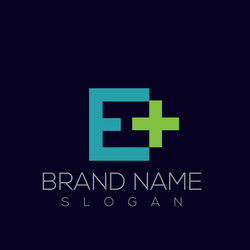 Letter p cross plus hospital medical logo design Vector Image