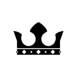 king crown silhouette icon on white background vector