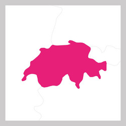 Map switzerland pink highlighted with neighbor vector