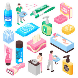 personal family hygiene set vector