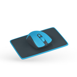 realistic 3d computer wireless mouse on pad vector image