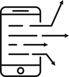 smartphone data access icon outline style vector image