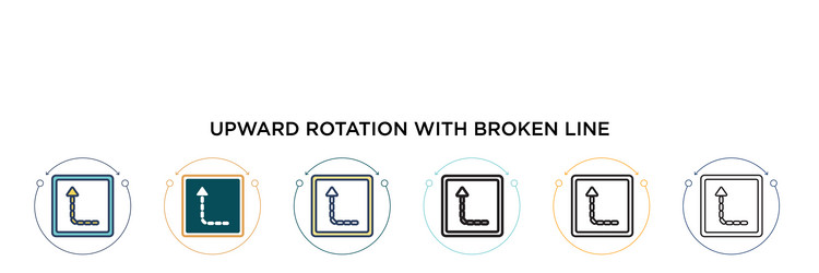 upward rotation with broken line icon in filled vector image