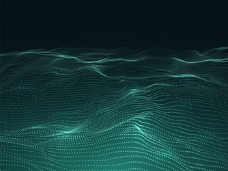 digital background with wavy surface 3d vector image