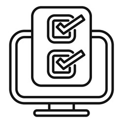 line art icon of a computer monitor displaying vector image