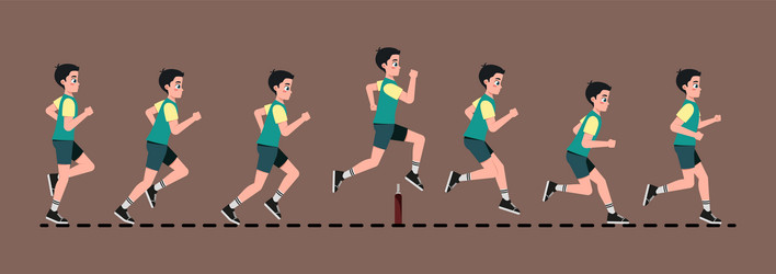 animation frames of running man vector image