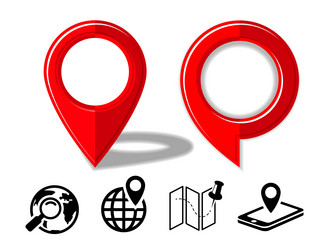 geolocation map point icons set vector