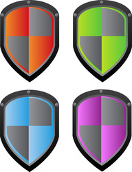 set of shields in different color variants vector image