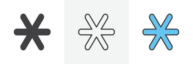 asterisk icon set password or passcode vector image