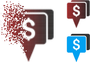 disintegrating pixel halftone bank map pointers vector image