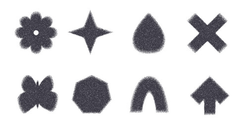 grain noise gradient geometric shape set y2k vector image