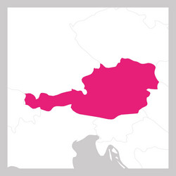 map austria pink highlighted with neighbor vector