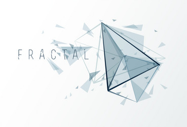 mesh object fractal design with connected lines vector image