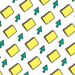 color folder file with arrow cursor background vector image