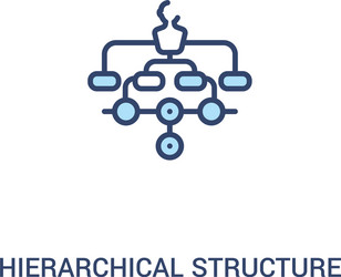 hierarchical structure concept 2 colored icon vector